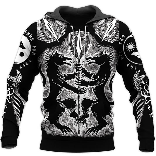 Geri and Freki 3D All Over Printes-Apparel-HP Arts-Hoodie-S-Vibe Cosy™