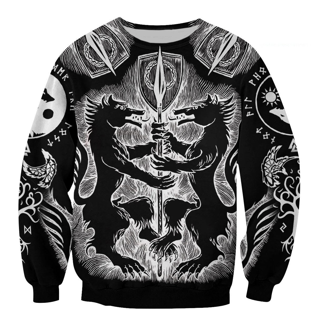 Geri and Freki 3D All Over Printes-Apparel-HP Arts-Sweatshirt-S-Vibe Cosy™