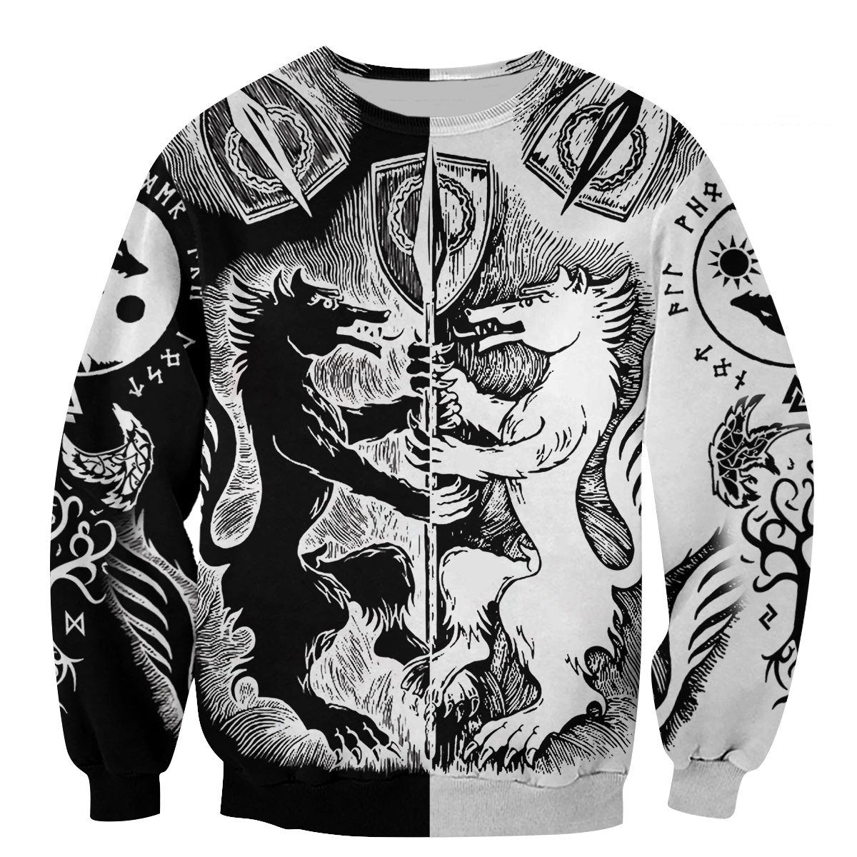 Geri and Freki 3D All Over Printes Verison 2.0-Apparel-HP Arts-Sweatshirt-S-Vibe Cosy™