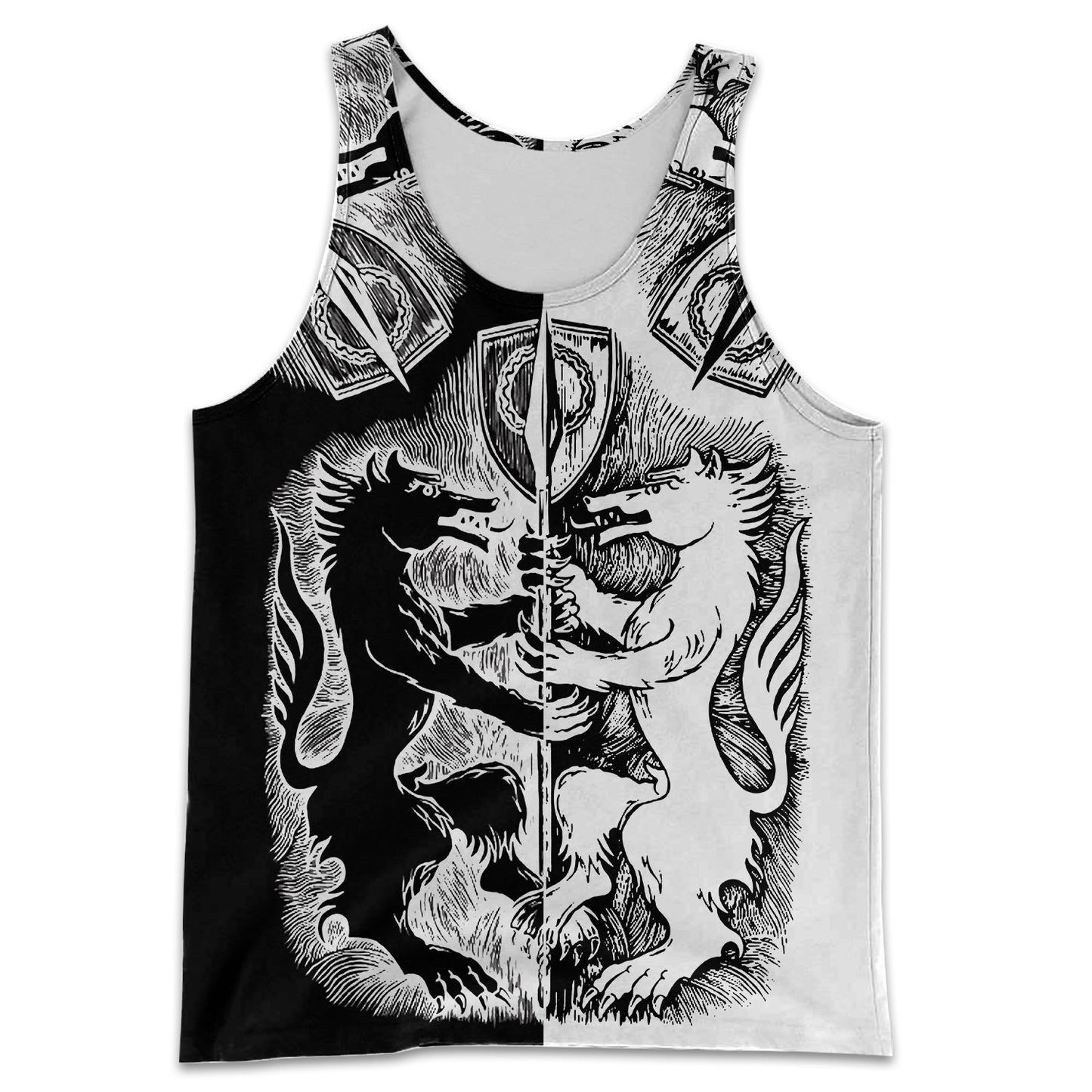 Geri and Freki 3D All Over Printes Verison 2.0-Apparel-HP Arts-Tank top-S-Vibe Cosy™