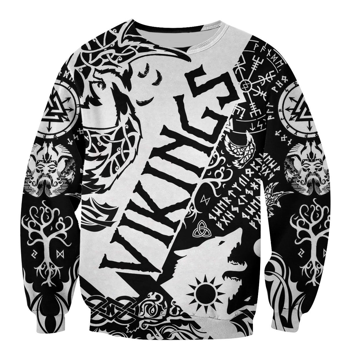Viking Tattoo Pullover-Apparel-HP Arts-Sweatshirt-S-Vibe Cosy™