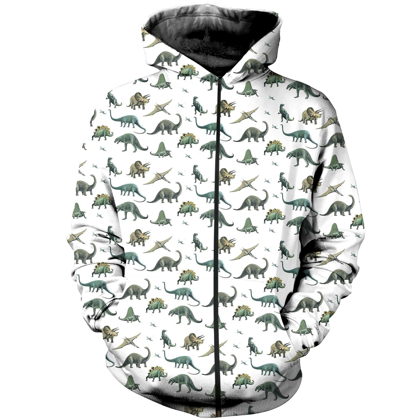 3D All Over Printed Dinosaur Montage Shirts and Shorts-3D All Over Printed Clothes-HP Arts-Zipped Hoodie-XS-Vibe Cosy™