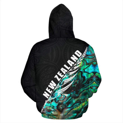 Rugby Haka Fern Paua Shell Zip Hoodie - New Zealand HC0913-Apparel-Huyencass-Zipped Hoodie-S-Vibe Cosy™