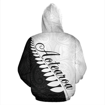 Kia Ora Aotearoa Zip Up Hoodie Silver Fern HC0915-Apparel-Huyencass-Zipped Hoodie-S-Vibe Cosy™