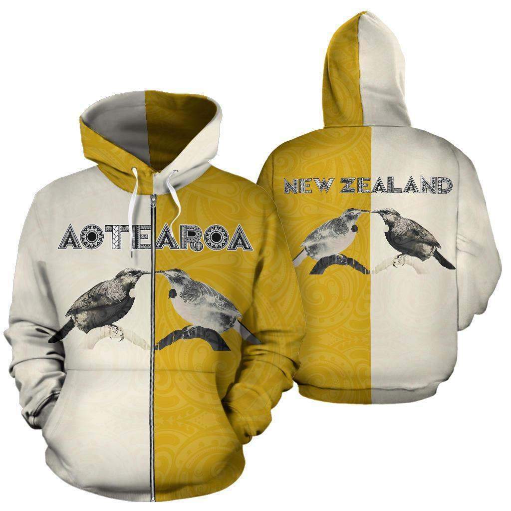 Aotearoa Tui Bird Hongi Zip Up Hoodie HC0917-Apparel-Huyencass-Zipped Hoodie-S-Vibe Cosy™