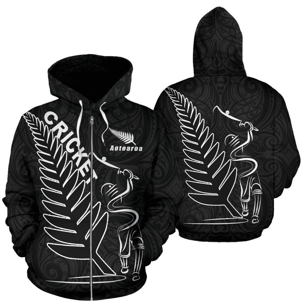 New Zealand Zip Up Hoodie Cricket HC0918-Apparel-Huyencass-Zipped Hoodie-S-Vibe Cosy™