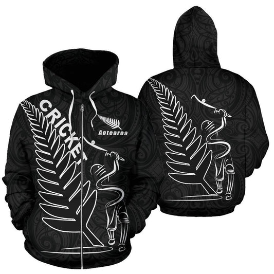New Zealand Zip Up Hoodie Cricket HC0918-Apparel-Huyencass-Zipped Hoodie-S-Vibe Cosy™