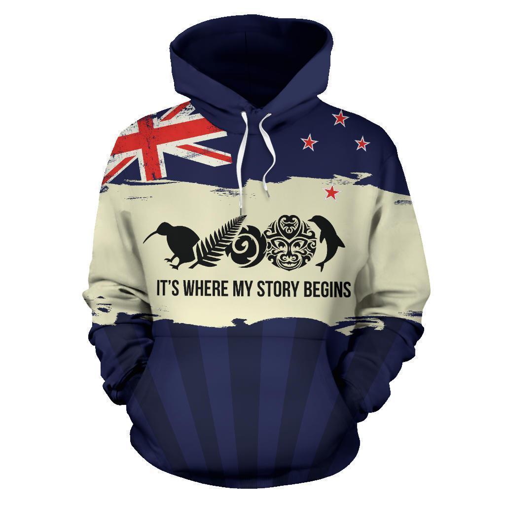 New Zealand Where My Story Begins Hoodie Navy HC1204-Apparel-Huyencass-Hoodie-S-Vibe Cosy™