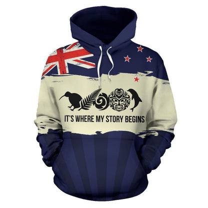 New Zealand Where My Story Begins Hoodie Navy HC1204-Apparel-Huyencass-Hoodie-S-Vibe Cosy™