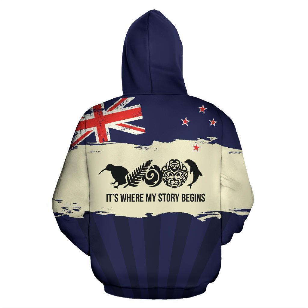 New Zealand Where My Story Begins Hoodie Navy HC1204-Apparel-Huyencass-Hoodie-S-Vibe Cosy™