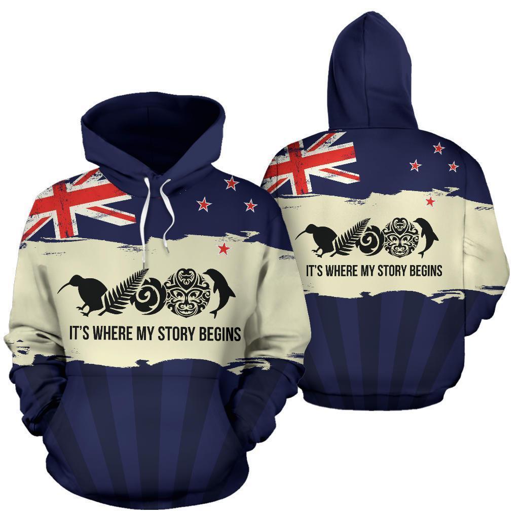 New Zealand Where My Story Begins Hoodie Navy HC1204-Apparel-Huyencass-Hoodie-S-Vibe Cosy™