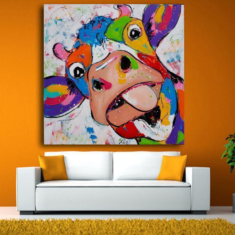 Canvas - Cow Oil Painting-Canvas-Artsailing Paintings Store-8X8-Vibe Cosy™