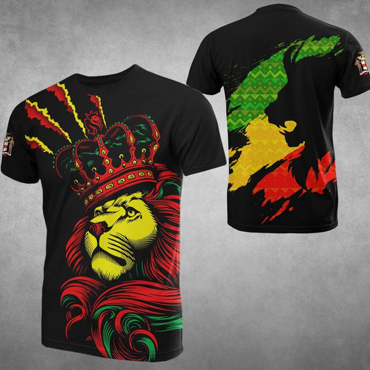 Jamaica lion king t-shirts HG62901-Apparel-HG-T-shirt-S-Vibe Cosy™