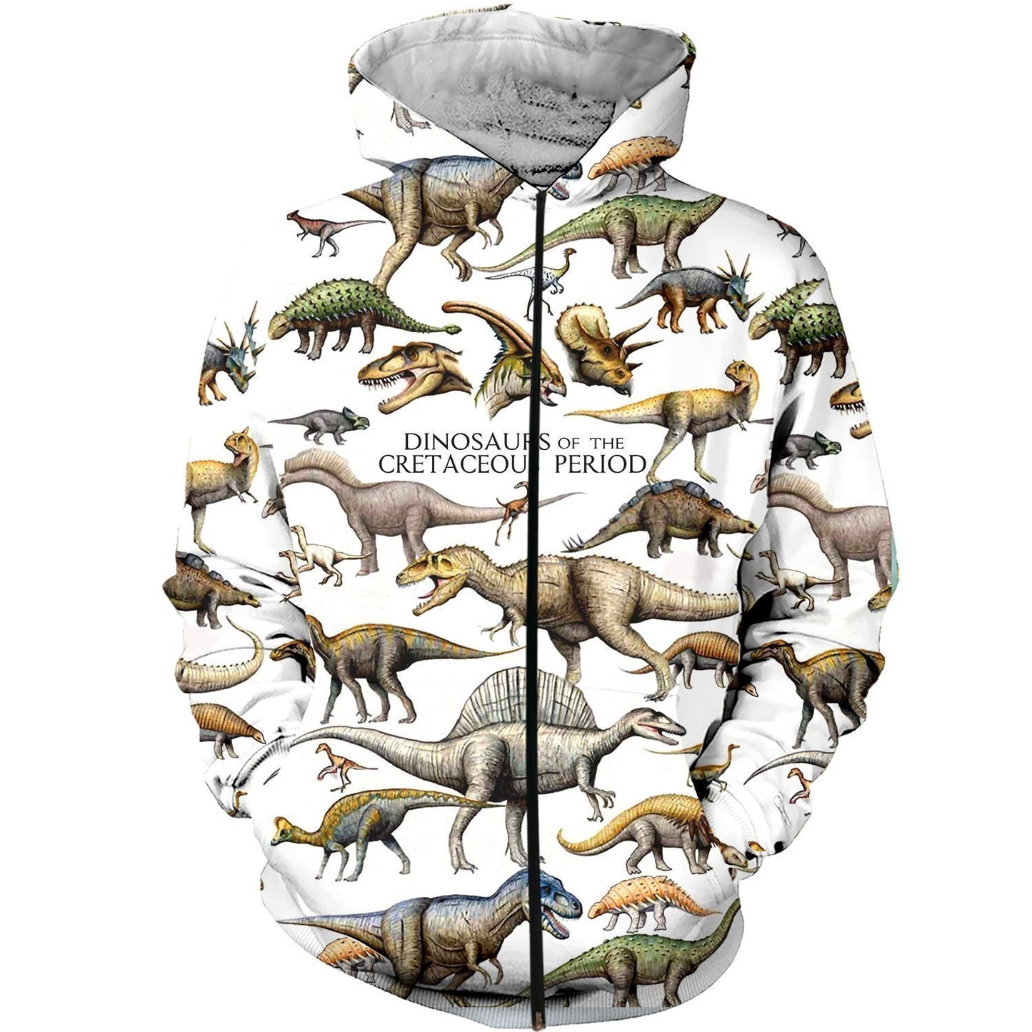 3D All Over Printed Dinosaurs Of The Cretaceous Period Shirts And Shorts-3D All Over Printed Clothes-HP Arts-Zipped Hoodie-XS-Vibe Cosy™