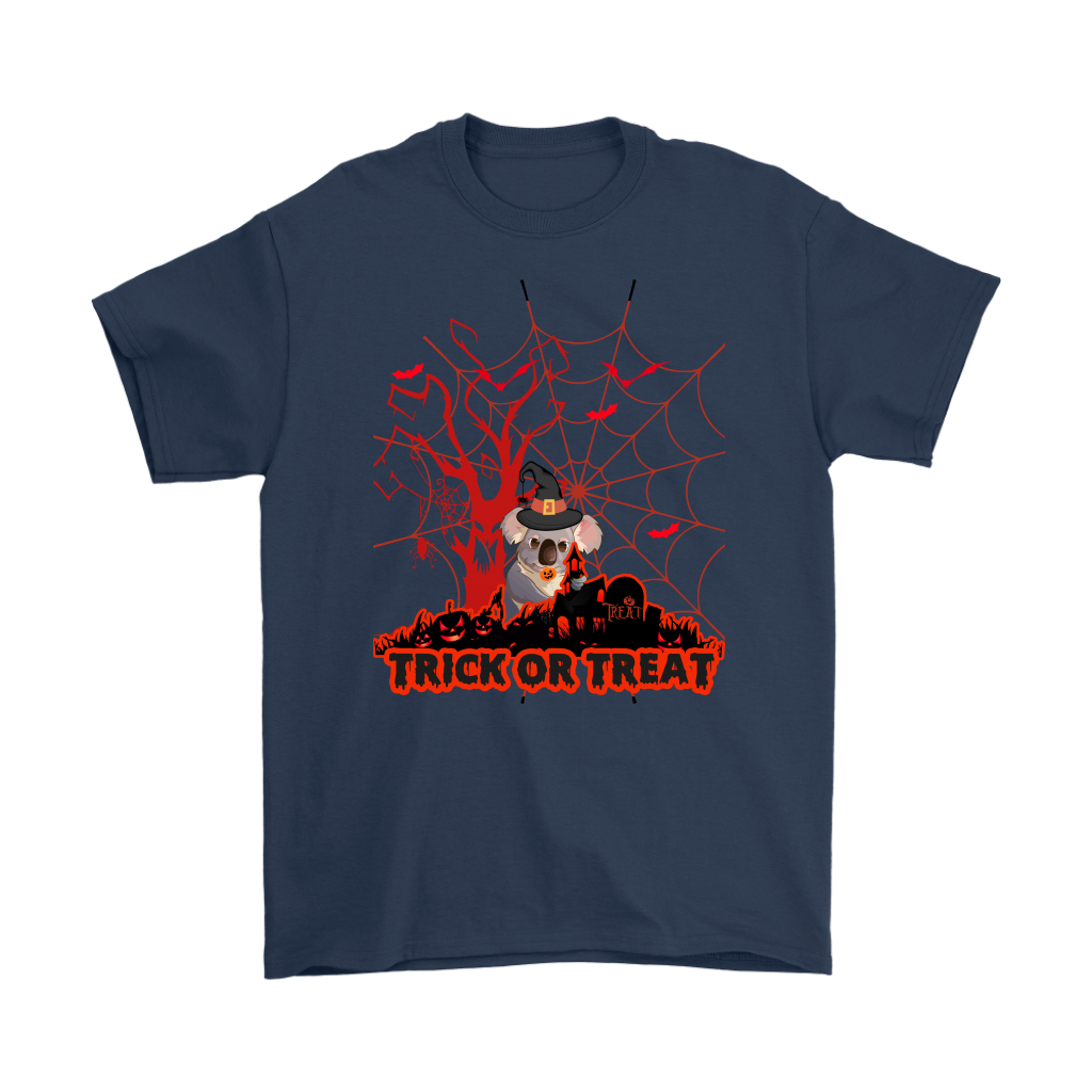 Australian Koala Trick or Treat Halloween Red T-Shirt 01 H9-T-SHIRTS-HP Arts-Gildan Mens T-Shirt-Navy-S-Vibe Cosy™