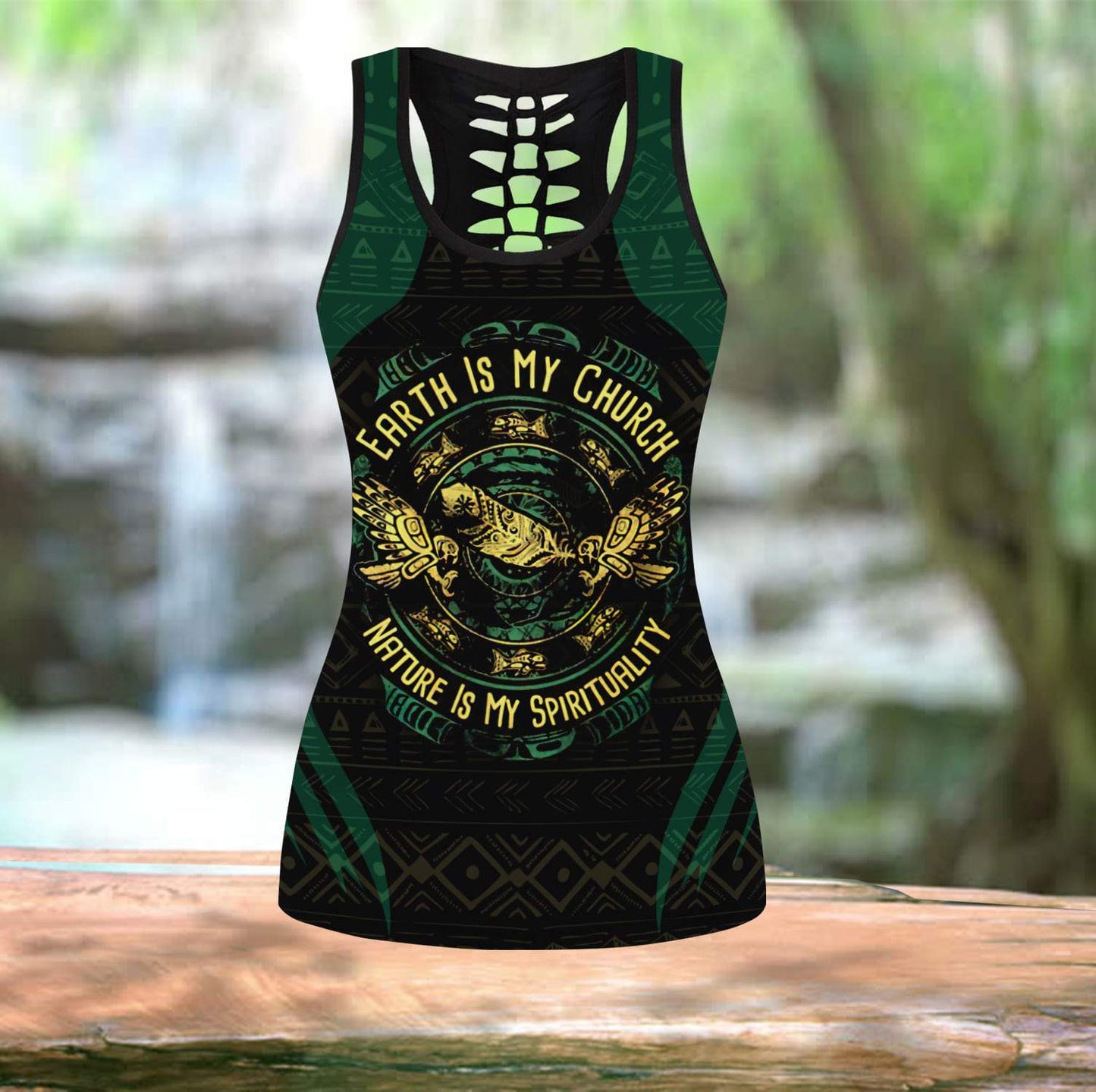 Native Earth Is By Church Combo Legging + Hollow Tanktop
