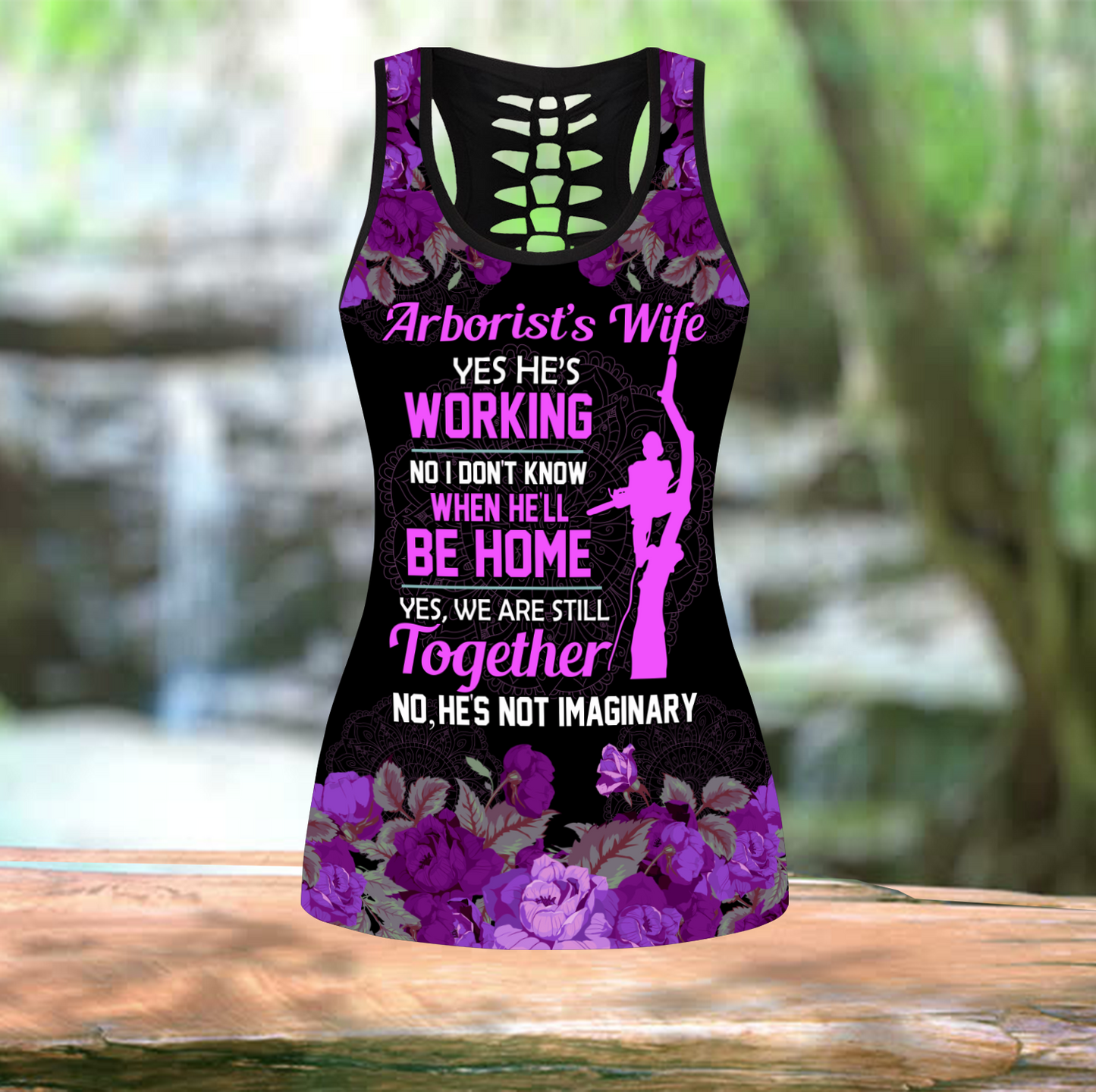 Arborist's wife hollow tank & leggings combo
