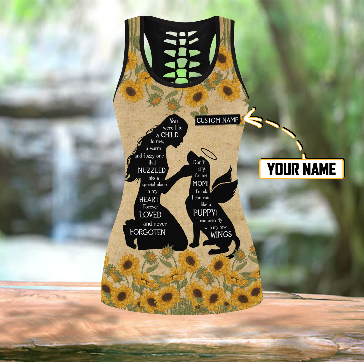 Personalized German Shepherd flowers legging + hollow tank combo ver2 MH12042102