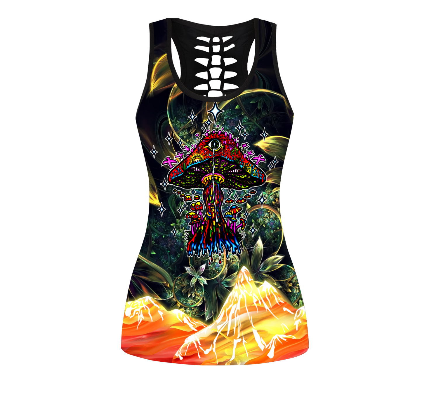 Premium Mushroom Hippe 3D Over Printed Legging & Tank Top