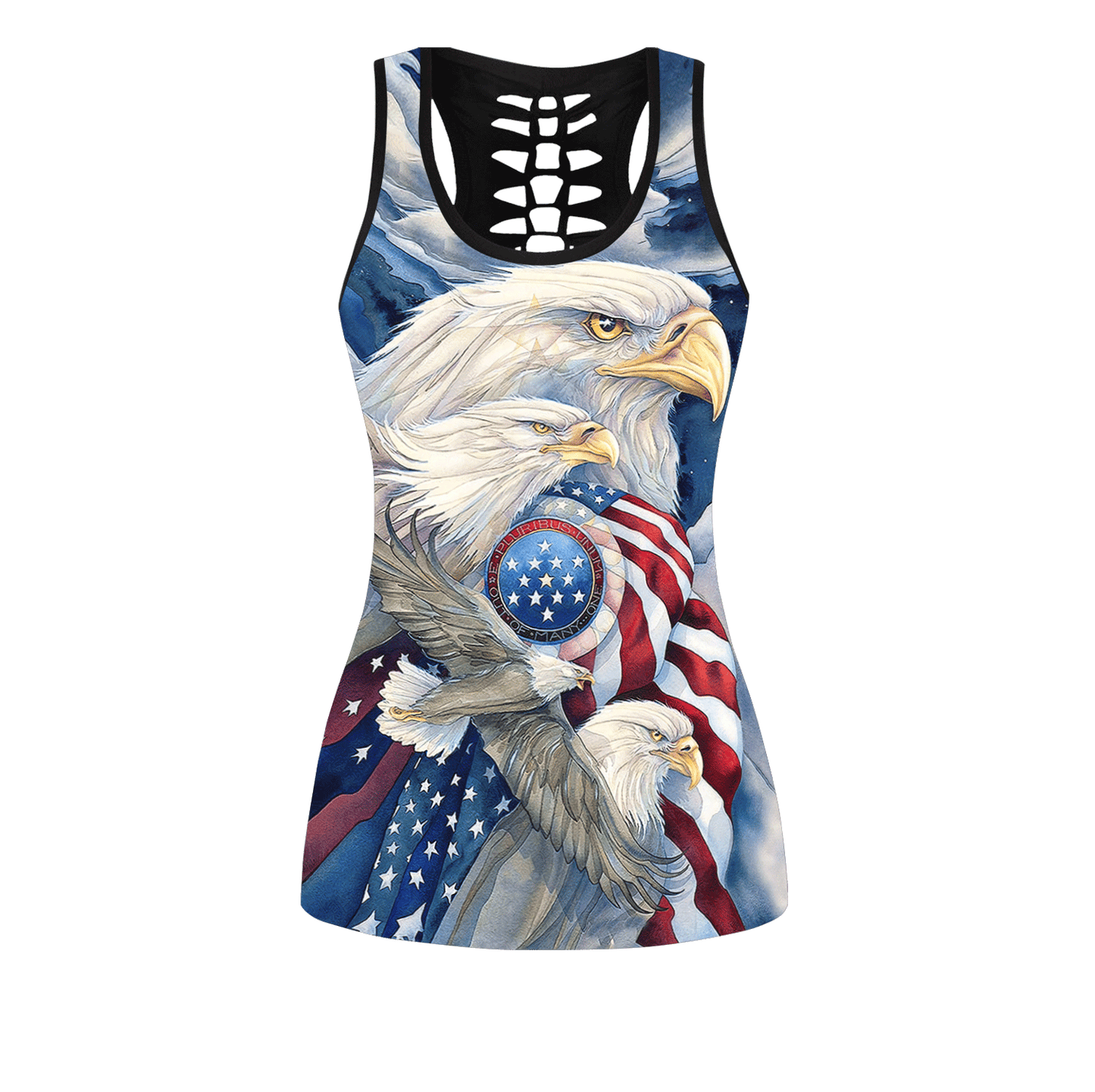 American 3D All Over Printed Legging + Hollow Tank