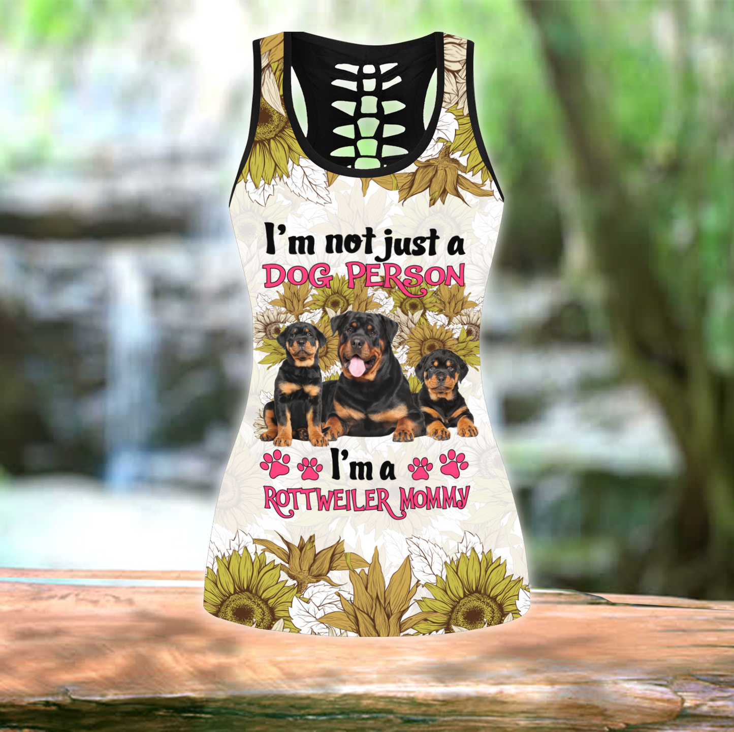 Personalized German Shepherd flowers legging + hollow tank combo ver2 DD13042102