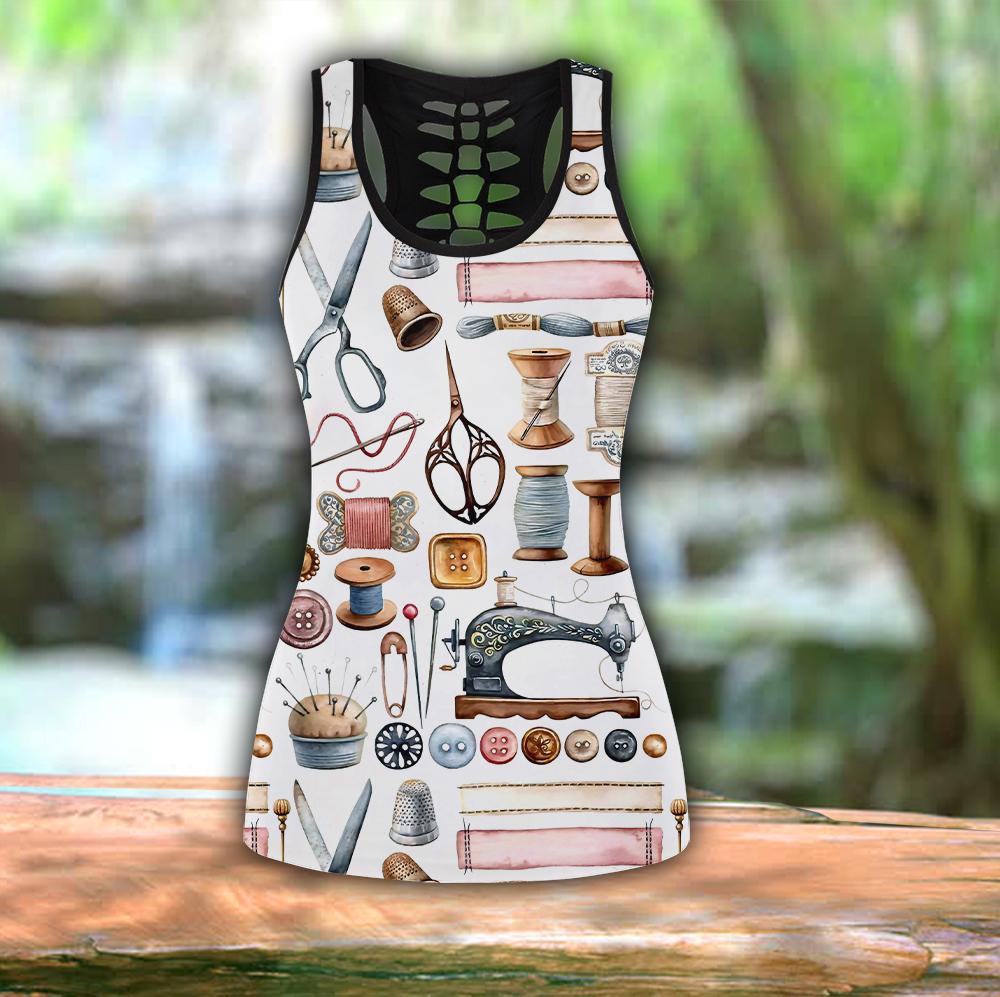 Sewing Combo Legging and Tank Top 3D All Over Printed