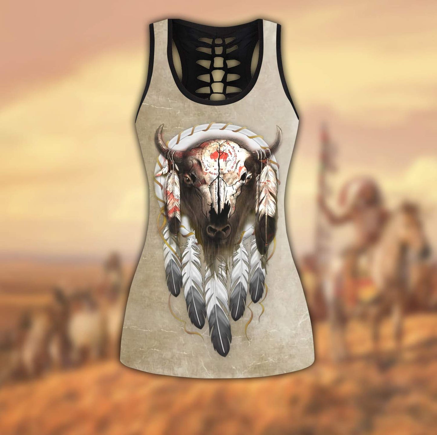 Native American 3D All Over Printed Legging + Hollow Tank