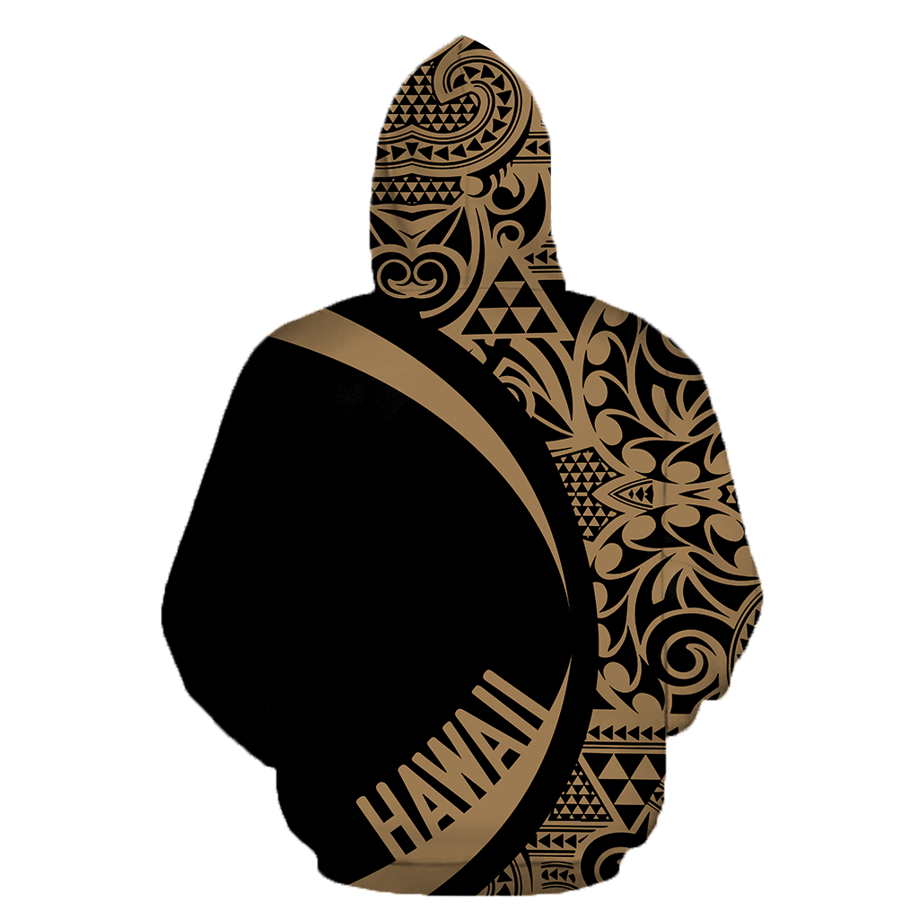 Hawaii Polynesian Tribal Hoodie - Circle Style Gold Color 2.0 - AH-ALL OVER PRINT HOODIES (P)-Phaethon-Zip-Up Hoodie-S-Vibe Cosy™