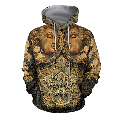3D All Over Print Buddha Hoodie-Apparel-GP Art-Hoodie-S-Vibe Cosy™