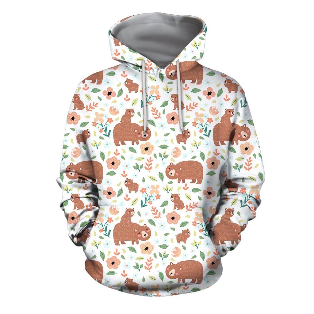 3D All Over Son And Mother Bear Hoodie-Apparel-Khanh Arts-Hoodie-S-Vibe Cosy™