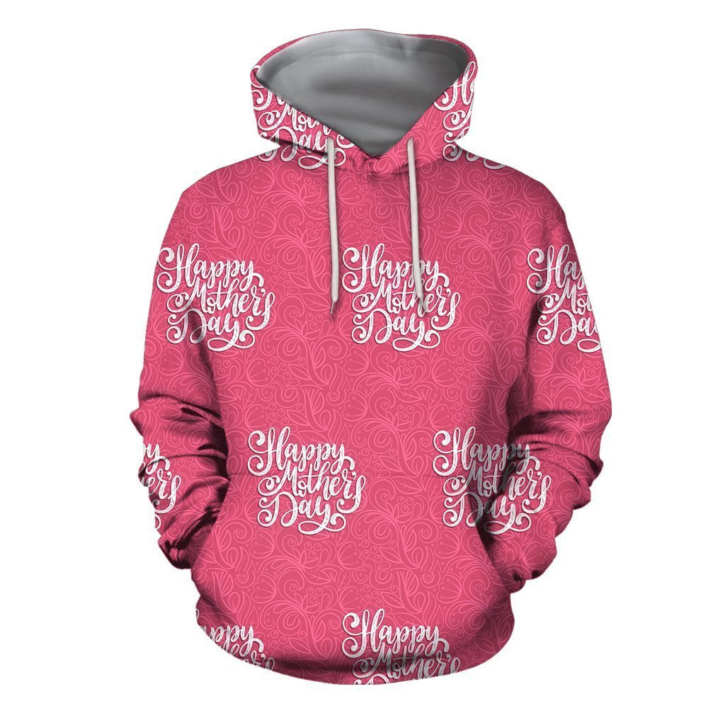 3D All Over Pink Happy Mother's Day Hoodie-Apparel-Khanh Arts-Hoodie-S-Vibe Cosy™