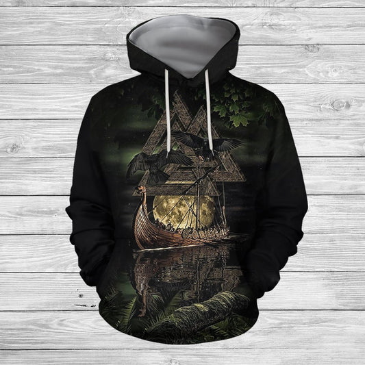 3D Printed Viking Ship Clothes-Apparel-HP Arts-Hoodie-S-Vibe Cosy™