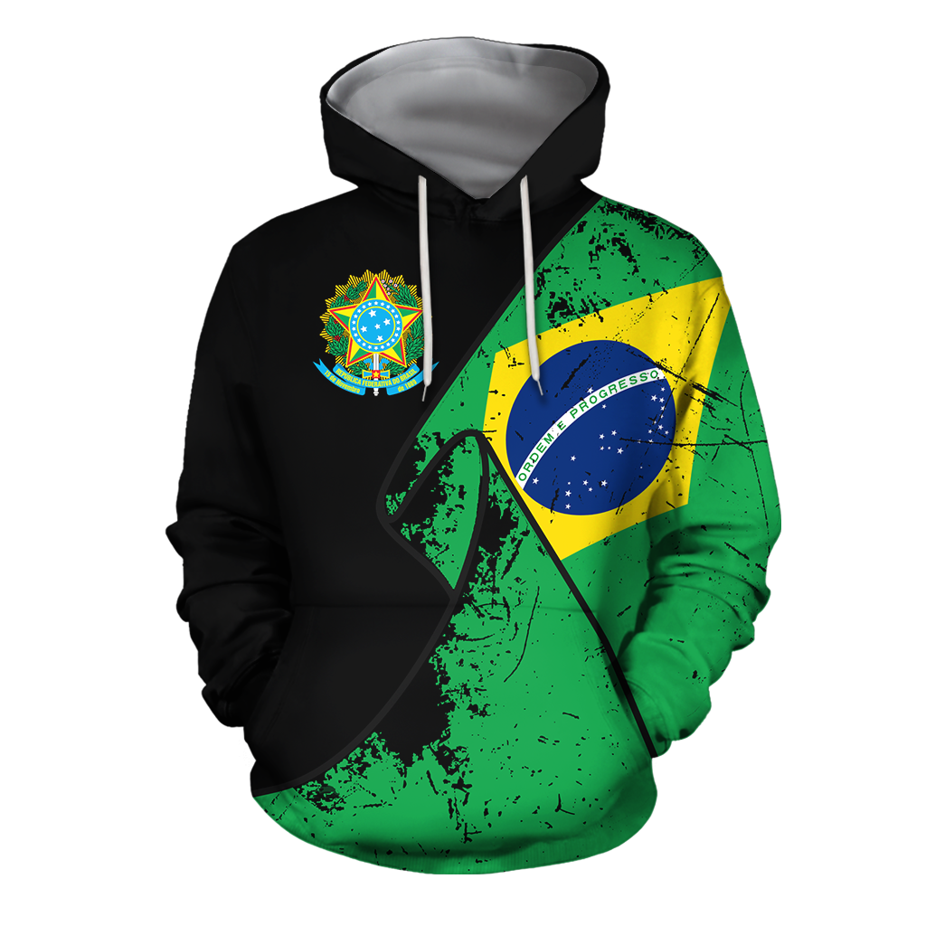 Brasil Special Grunge Flag Pullover Hoodie-Apparel-Phaethon-Hoodie-S-Vibe Cosy™