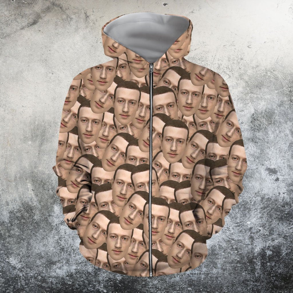 Zuckerberg texture Hoodie-Apparel-GP Art-Zipped Hoodie-S-Vibe Cosy™