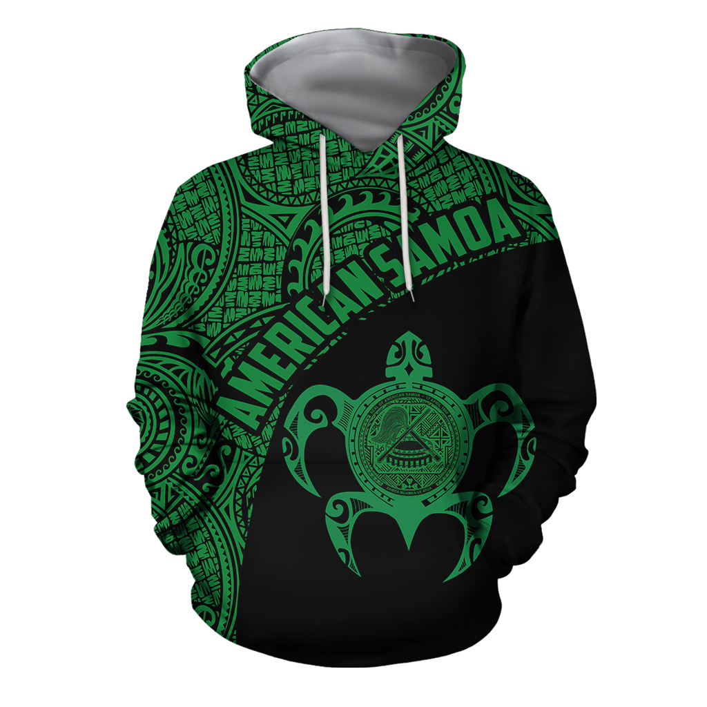 American Samoa Polynesian Hoodie - Green-Apparel-Phaethon-Hoodie-S-Vibe Cosy™