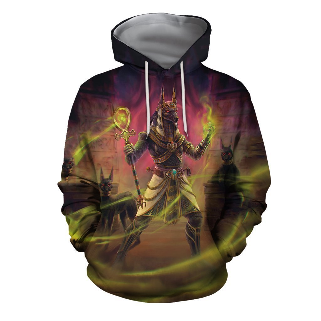 3D All Over The Egyptian gods Anubis Hoodie-Apparel-Khanh Arts-Hoodie-S-Vibe Cosy™