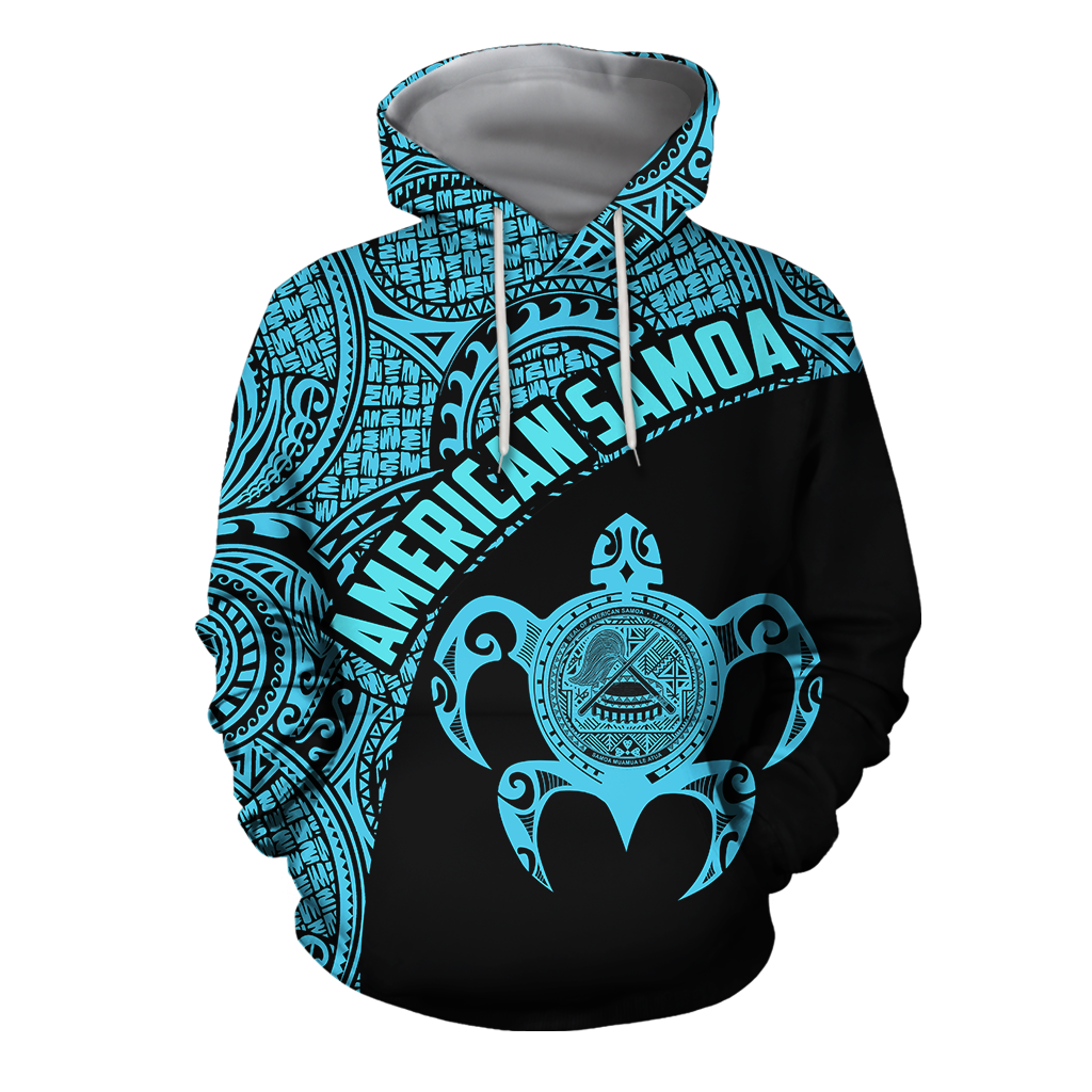 American Samoa Polynesian Hoodie - Blue-Apparel-Phaethon-Hoodie-S-Vibe Cosy™