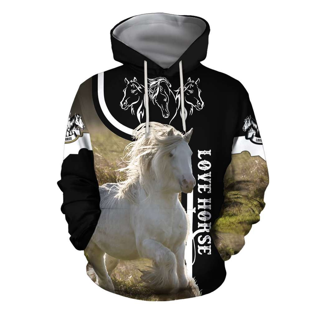 Love White Horse Shirt - Winter Set for Men and Women JJ091201-Apparel-NNK-Hoodie-S-Vibe Cosy™