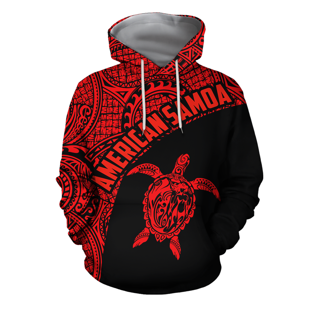 American Samoa Polynesian Hoodie - Red PL-Apparel-PL8386-Hoodie-S-Vibe Cosy™