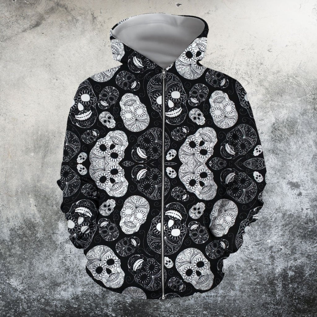 Candy Skull Hoodie-Apparel-GP Art-Zipped Hoodie-S-Vibe Cosy™