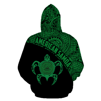 American Samoa Polynesian Hoodie - Green-Apparel-Phaethon-Hoodie-S-Vibe Cosy™