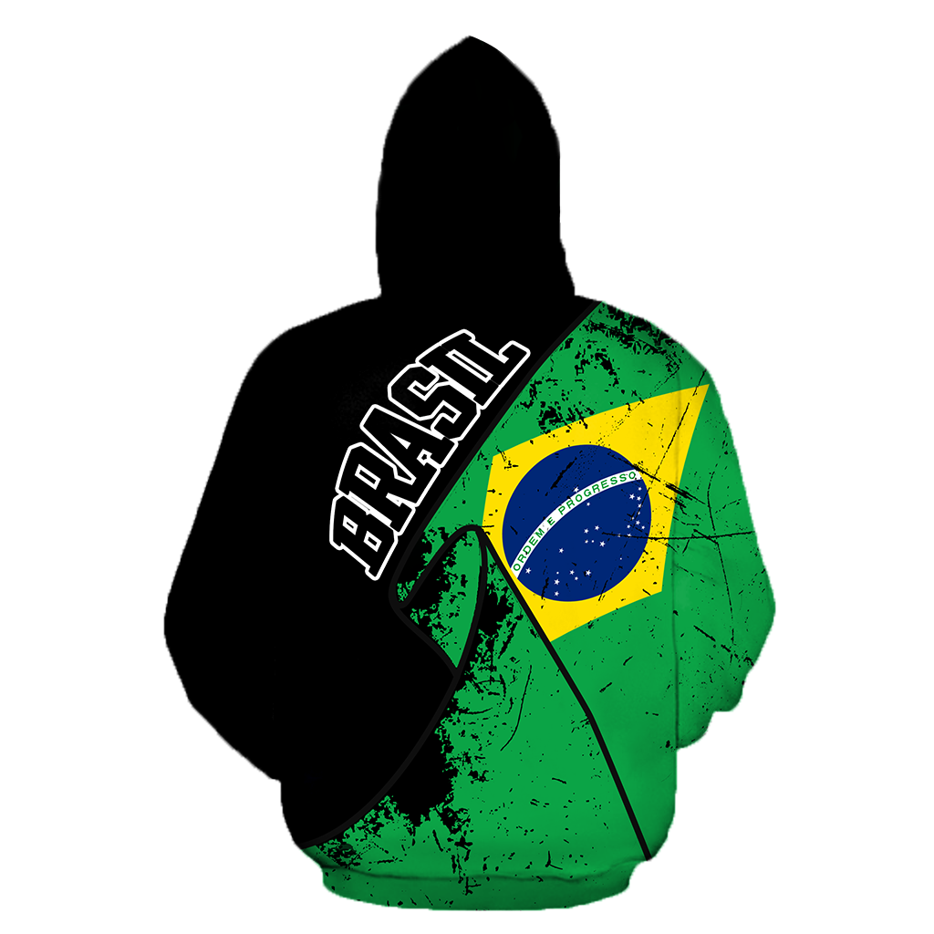 Brasil Special Grunge Flag Pullover Hoodie-Apparel-Phaethon-Hoodie-S-Vibe Cosy™