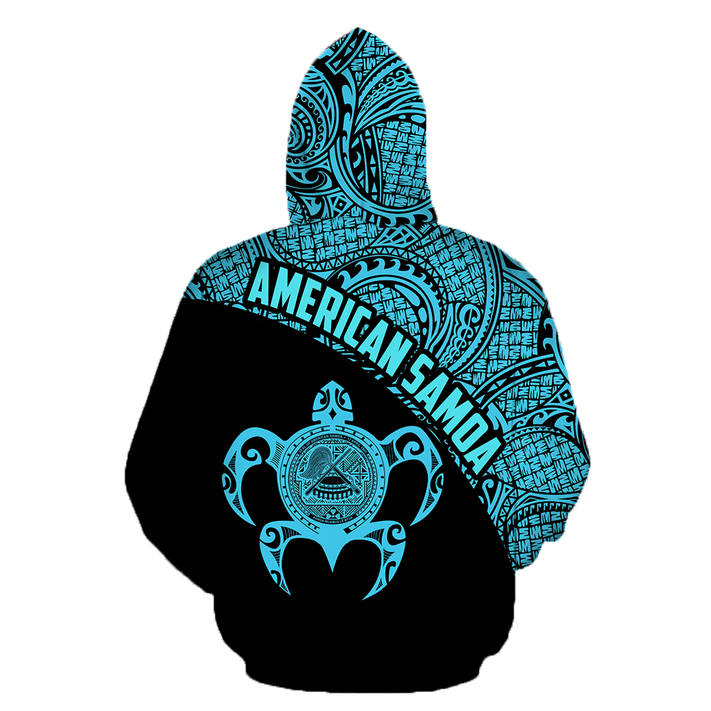 American Samoa Polynesian Hoodie - Blue-Apparel-Phaethon-Hoodie-S-Vibe Cosy™