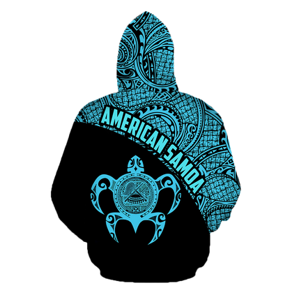 American Samoa Polynesian Hoodie - Blue-Apparel-Phaethon-Hoodie-S-Vibe Cosy™