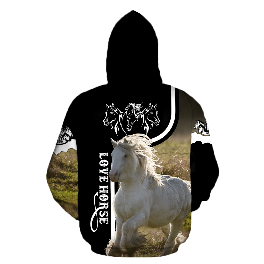 Love White Horse Shirt - Winter Set for Men and Women JJ091201-Apparel-NNK-Hoodie-S-Vibe Cosy™