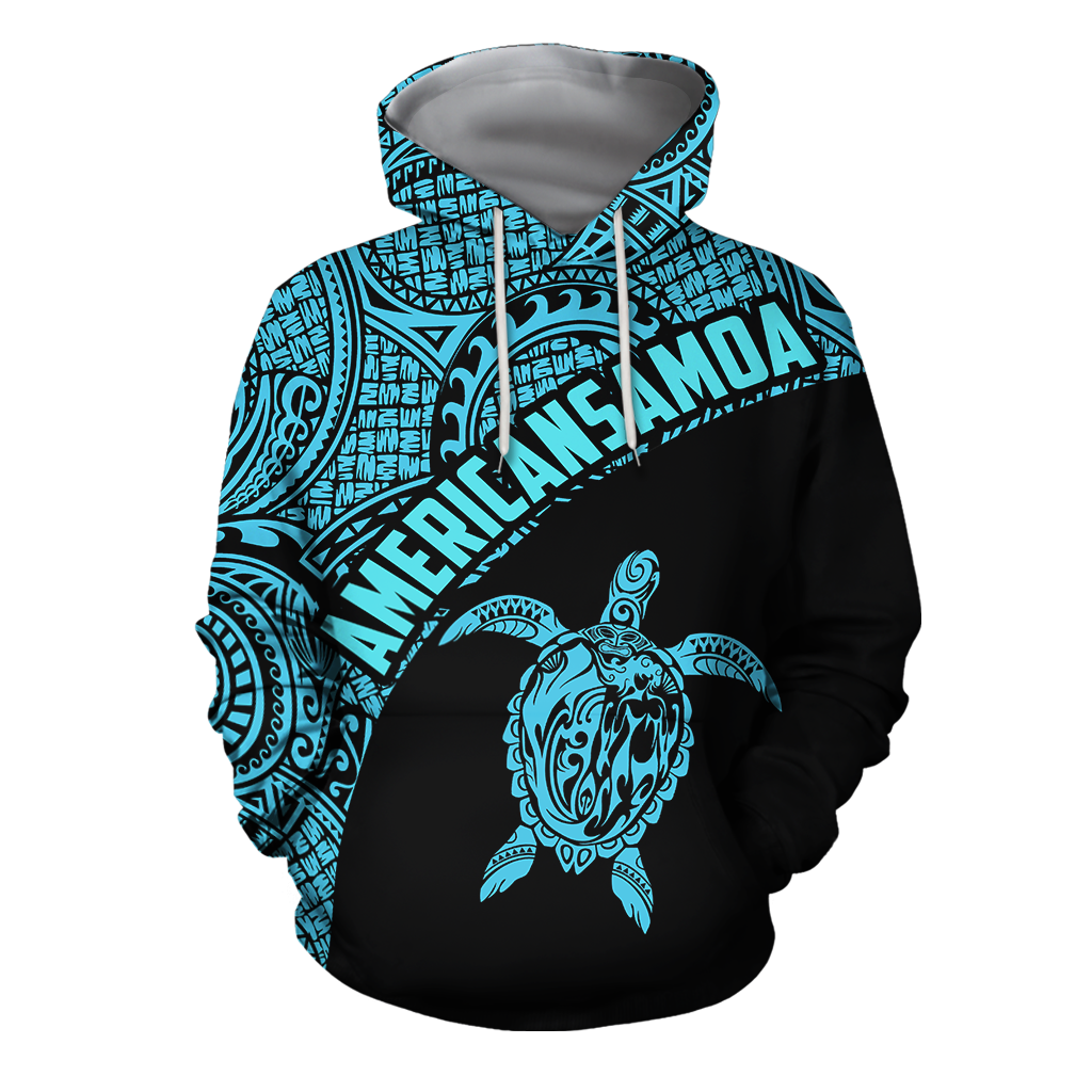 American Samoa Polynesian Hoodie - Blue-Apparel-Phaethon-Hoodie-S-Vibe Cosy™