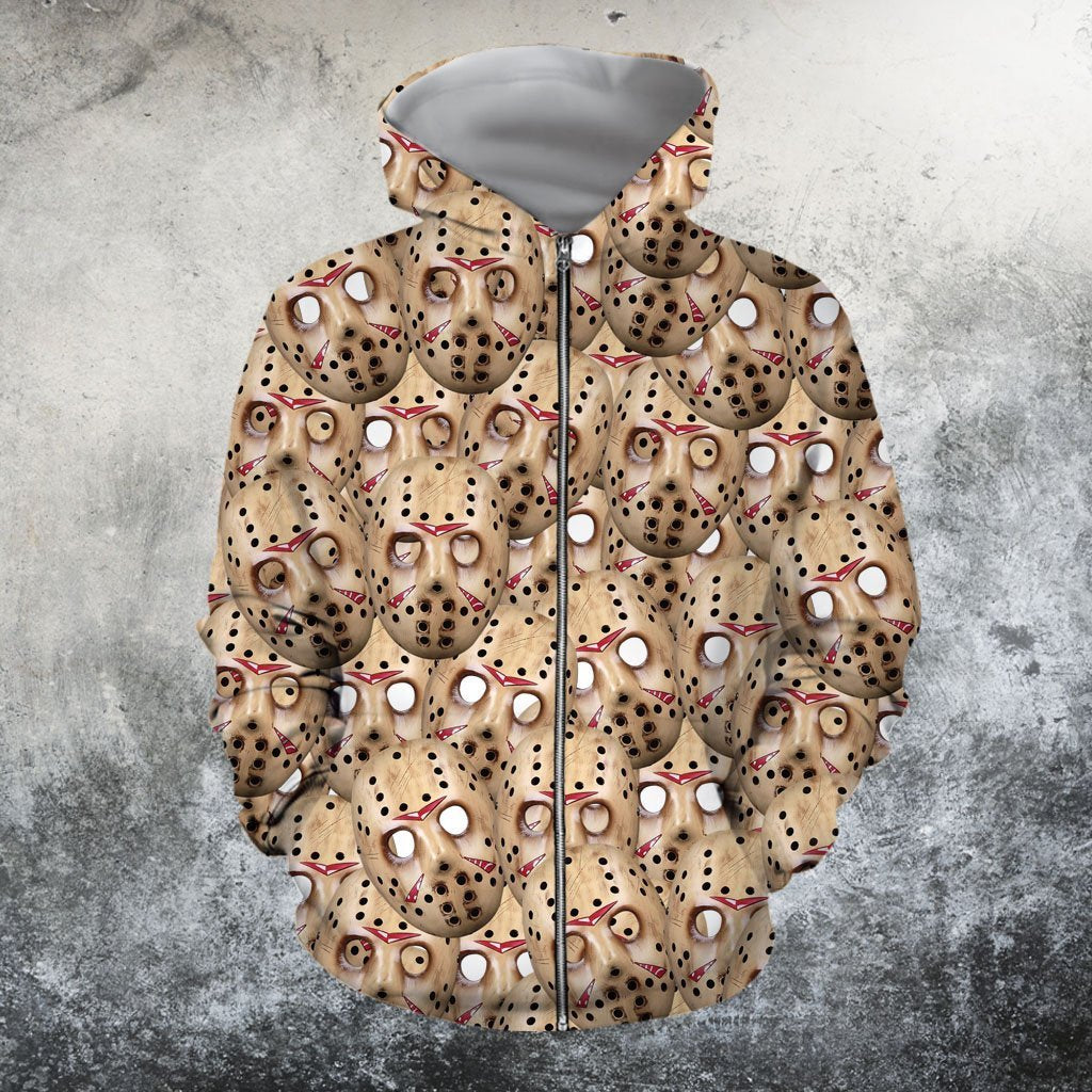 Jason mask f13 Hoodie-Apparel-GP Art-Zipped Hoodie-S-Vibe Cosy™