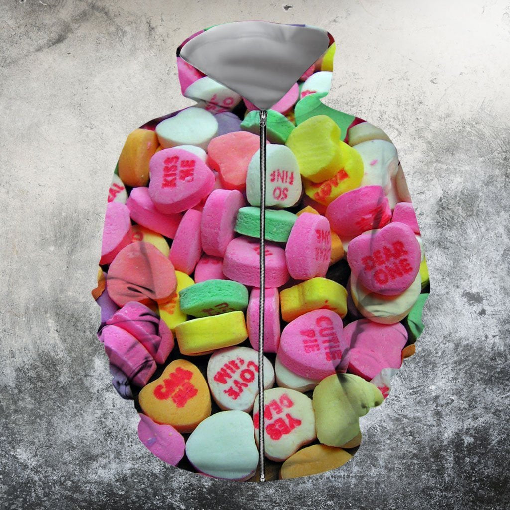 Candy Hearts Hoodie-Apparel-GP Art-Zipped Hoodie-S-Vibe Cosy™