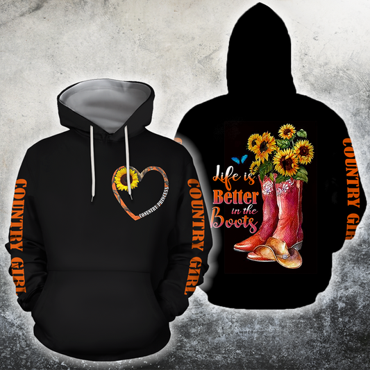 3D All Over Printed Life is better in the Boots Hoodie-Apparel-HP Arts-Hoodie-S-Vibe Cosy™