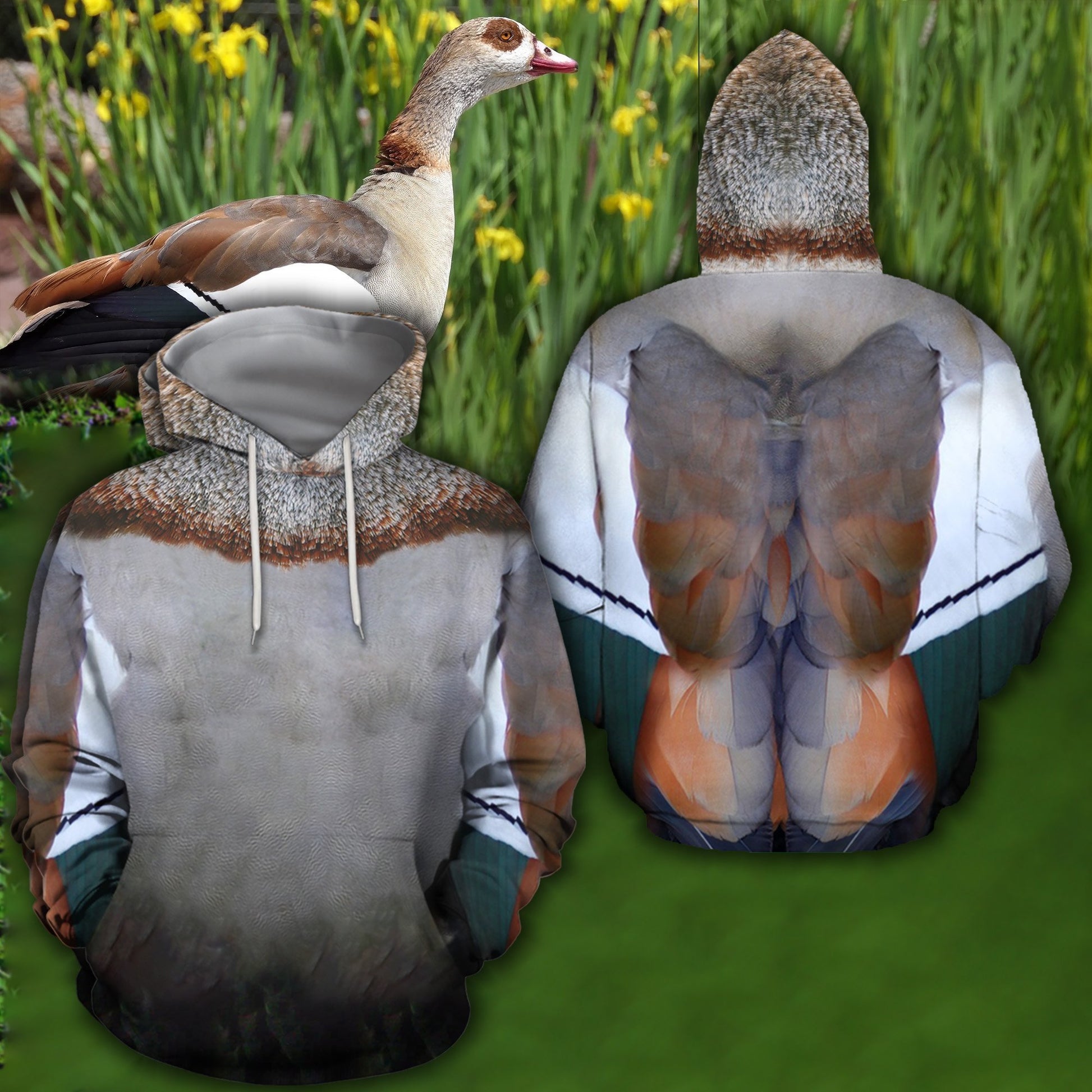 All Over Printed Blue-necked duck Shirts-Apparel-HP Arts-Hoodie-S-Vibe Cosy™